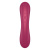 Satisfyer Curvy Trinity 1 - Вакуумный стимулятор + вибратор точки G, 17.5х3.9 см (красный)